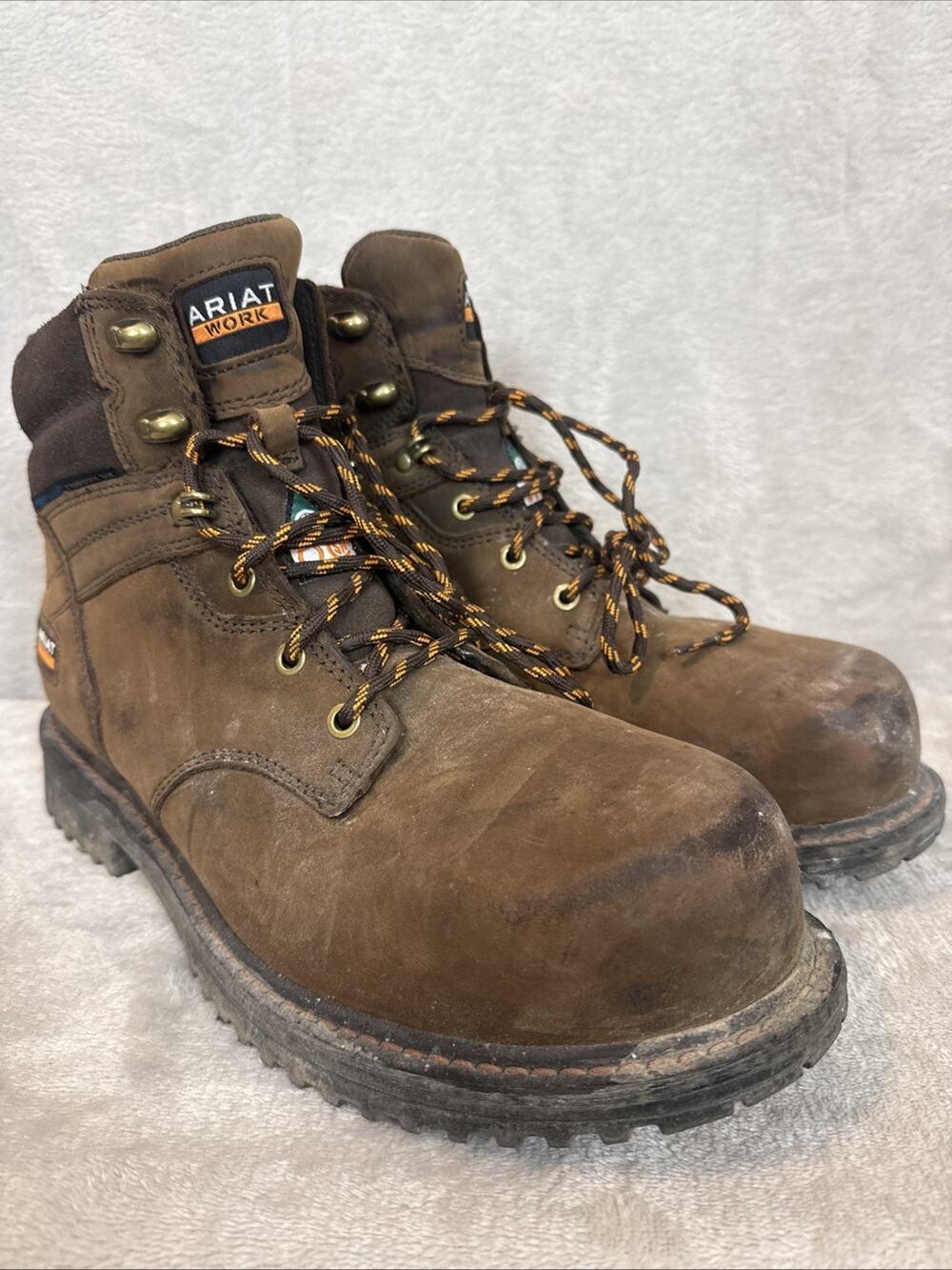 Ariat RigTEK 6" Work Boots Men's Brown Leather Waterproof Composite Toe 11 D